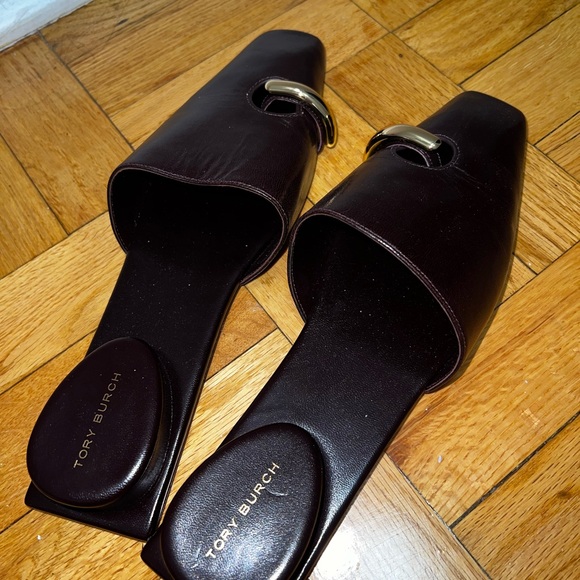 Tory Burch Pierced Mule in Plum - Picture 3 of 8